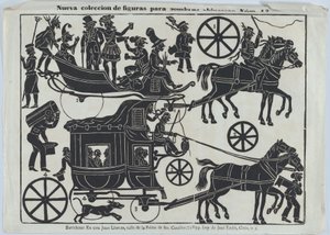 Ark 13 med figurer för kinesiska skuggdockor, 1859. av Juan Llorens
