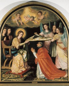 Presentation av Chasuble på Saint Ildefonso (Saint Ildefonso) Målning av Juan SANCHEZ COTAN (1561-1627) Olja på duk Granada, Granadas konstmuseum.