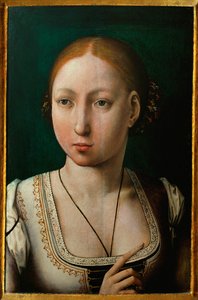 Juana den galna, hustru till Filip den sköne, dotter till Isabella av Kastilien ... av Juan de (attr. to) Flandes