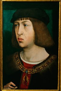 Philipp der Schoene, kung av Kastilien, son till kejsar Maximilian, far till kejsar Karl V ... (olja på ek) av Juan de (attr. to) Flandes