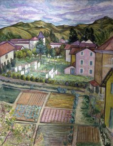 Hendayes landskap, 1900-talet (olja) av Juan de Echevarria y Zuricaldav