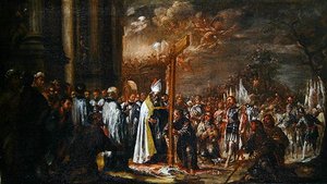 The Exaltation of the Cross (olja på duk) av Juan de Valdes Leal