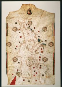 1800-talskopia av den nautiska planisfären av Juan de la Cosa