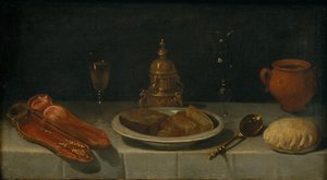 Stilleben och dukat bord av Juan van der Hamen