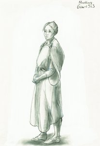 anglosaxisk kvinna, c5-10-talet, c1990-2010 av Judith Dobie