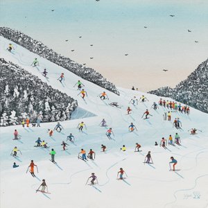 Nedförslöpning (gouache på papper) av Judy Joel