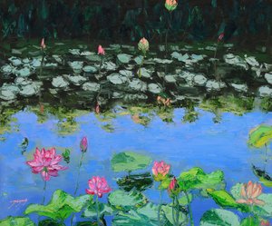 Reflektioner av rosa lotus