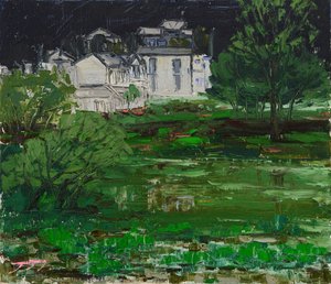 Reflektioner vid Waterside Mansion av Jukyong Park