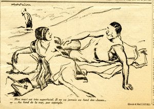 Uppriktig, satirisk i N & B av Jules Abel Faivre