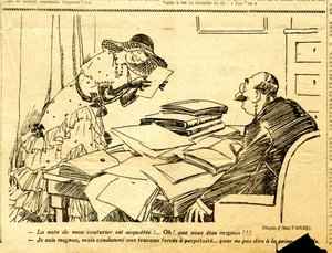 Uppriktig, satirisk i N & B av Jules Abel Faivre