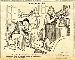 Uppriktig, satirisk i N & B av Jules Abel Faivre