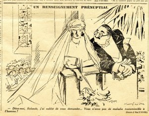 Uppriktig, satirisk i svartvitt av Jules Abel Faivre
