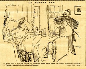 Uppriktig, satirisk i svartvitt av Jules Abel Faivre