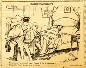 Uppriktig, satirisk i svartvitt av Jules Abel Faivre
