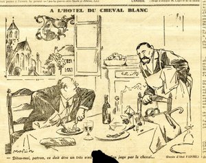 Uppriktig, satirisk i svartvitt av Jules Abel Faivre