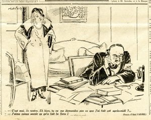 Uppriktig, satirisk i svartvitt av Jules Abel Faivre