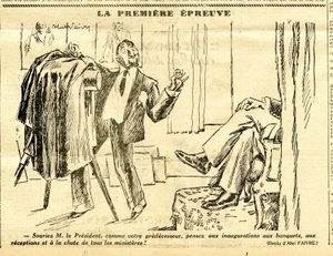 Uppriktig, satirisk i svartvitt av Jules Abel Faivre