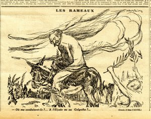 Uppriktig, satirisk i svartvitt av Jules Abel Faivre