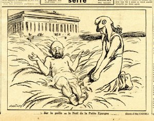 Uppriktig, satirisk i svartvitt av Jules Abel Faivre