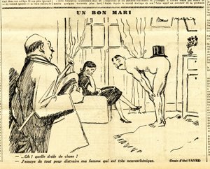 Uppriktig, satirisk i svartvitt av Jules Abel Faivre