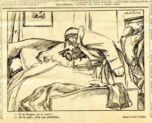 Uppriktig, satirisk i svartvitt av Jules Abel Faivre
