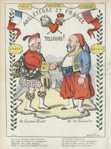 Kung Edward VIIi besöker Frankrike. Illustration för Le Rire