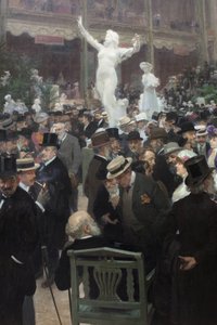 En fredag på salongen des artistes francais. Målning av Jules Alexandre Grun (1868-1939), Olja på duk, fransk konst