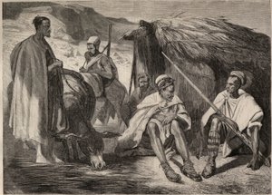 Kabylstammar i Algeriet 1857. Gravyr efter teckning av Jules Rigo. Gravyr i ”Le Monde illustrious”” från 1857. Privat samling. av Jules Alfred Vincent (after) Rigo