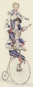 Cykelakt (färg litho) av Jules Arsene (after) Garnier