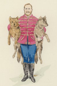 Hundtränare (färg litho) av Jules Arsene (after) Garnier