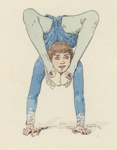 Kvinnlig gymnast (färg litho) av Jules Arsene (after) Garnier
