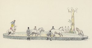Hästakt (färg litho) av Jules Arsene (after) Garnier
