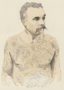 Tatueringar (färg litho) av Jules Arsene (after) Garnier
