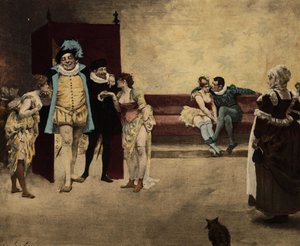 Gargantua med prostituerade. Gargantua. Illustration av Jules Garnier. I "Rabelais och Jules Garniers verk".