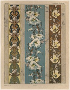 Blommor, tavla 18, illustration från "Fantaisies decoratives", graverad av Gillot, utgiven av Jules Rouam, Librairie de l