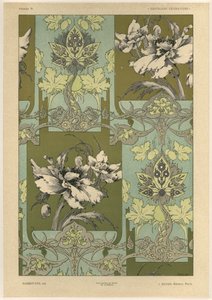 Blommor, tavla 25 från "Fantaisies decoratives", graverad av Gillot, utgiven av Jules Rouam, Librairie de l