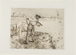 Gräsklippare slipa en lie av Jules Bastien Lepage