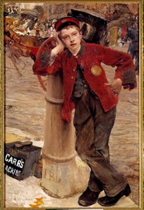 Den lilla engelska skoputsarmålningen av Jules Bastien Lepage (1848-1884) 1882 Sön. 0,89x1,32 m Paris, Dekorativ konst