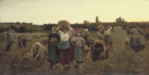 Calling in the Gleaners, 1859 av Jules Breton