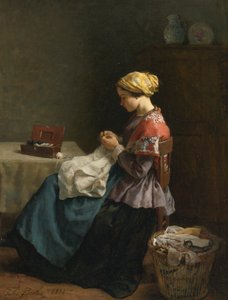 Jules Breton, 1868 - Den lilla sömmerskan av Jules Breton