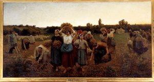 Le rappel des glaneuses Målning av Jules Breton (1827-1906) 1859 Sön. 0,9x1,76 m Paris, musee d