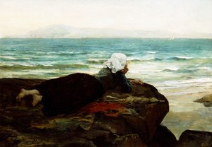 Tittar ut mot havet,