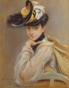Porträtt av Madame Cayron, konstnärens hustru