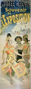 Annons för "Utställningens souvenir" på Musee Grevin, Paris av Jules Cheret