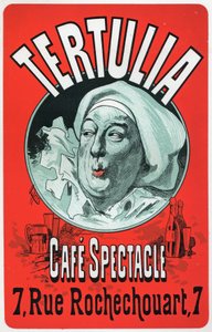 Konst. Underhållning. Tertulia, show på Cafe Spectacle, Paris. Affisch av Jules Cheret, ca 1870 (affisch) av Jules Cheret