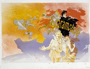 Bokomslag till Scaramouche av Maurice Lefevre. Illustration av Jules Cheret (1836-1932) 1891 Paris, B.N. av Jules Cheret