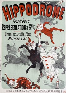 Cirkusföreställning på Hippodromen - Affisch av Jules Chéret, sent 1800-tal av Jules Cheret