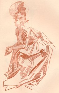 Teckning i Sanguine, c1900 1903-1904 av Jules Cheret