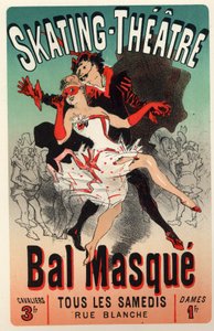 Underhållning. Teater. Maskeradbal på Skating Theatre, Paris. Affisch av Jules Cheret, Frankrike, ca 1875 (affisch) av Jules Cheret