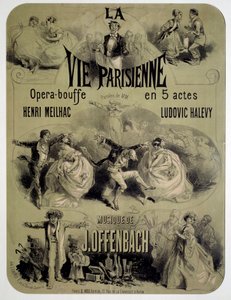 Affisch för operamat "Parisian life" av Jacques Offenbach (1819-1880) av Jules Cheret